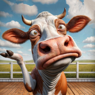 Grande Horloge Ronde La vache sotte - "Sérieusement ?" Conception amusa