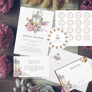 Carte De Remerciements Échantillon de Roses floraux rustiques et de Fête 