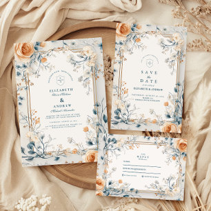 Invitation Whimsical Vintage Mariage de fougère florale