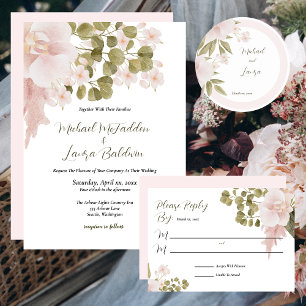Save The Date Photo Mariage Enregistrer La Date Boho Blush Rose