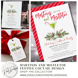 Affiche Menu du bar de la soirée de Noël Martinis et Gui