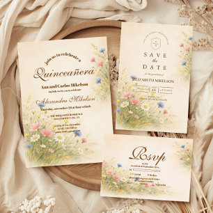Serviette En Papier Golden Meadow Fête de Fleurs des Quince Años