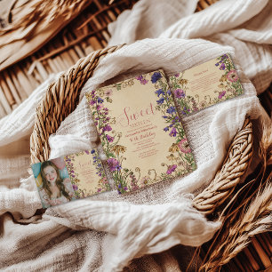 Invitation Douze ans charmants dans une prairie fleurie