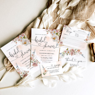 Carte D'accompagnement Elegant Amour en fleur Fleur sauvage Fête des mari