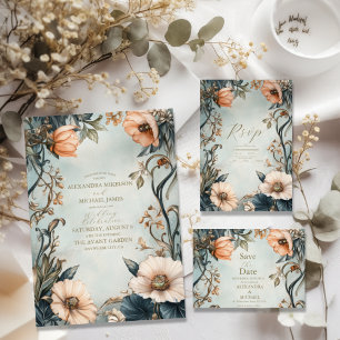 Invitation Tout En Un Mariage Floral Royal victorien