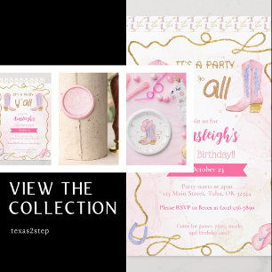 Invitation Cowgirl Boots roses Western Anniversaire