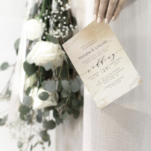 Invitation Mariage d'aquarelle Ombre jaune or givrée