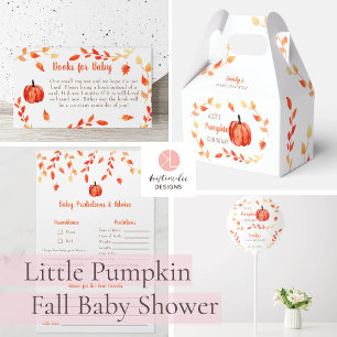 Carte Postale Petit Citrouille sur le chemin Baby shower Fall mi