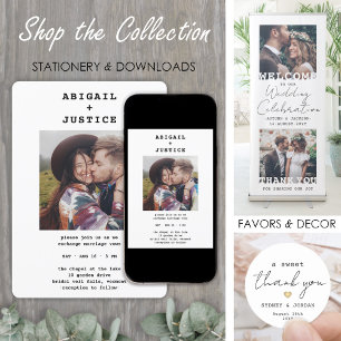 Invitation Mariage photo QR RSVP All-In-One Chic Typewriter 2