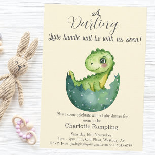 Carte D'accompagnement Merci Baby shower Baby Dino