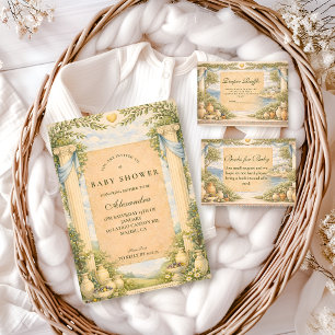 Invitation Baby-Shower Thème Jardin d'Olive Grec