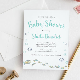 Cute Under the Sea Ocean Baby Sprinkle Invitation
