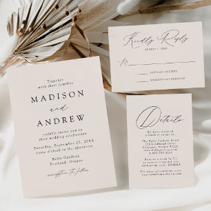 Invitation Tout En Un Cream Modern Elegance Wedding