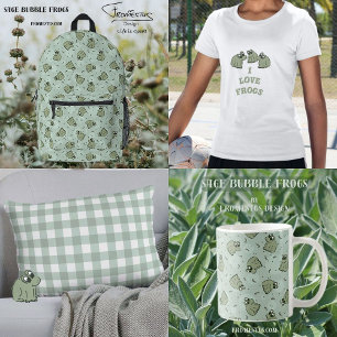 Sac À Dos Imprimé Sage Bubble Frogs - laurier vert enfants motif.