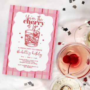Dessous-de-verre Rond En Papier Vieille Cerise Rouge sur le dessus Fête d'Annivers