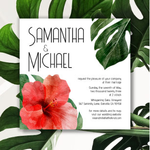 Invitation Moderne Chic Tropical Floral Mariage