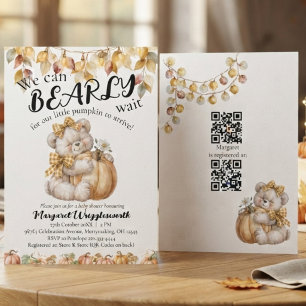 Sticker Rond Nous Pouvons à Peine Attendre Baby Shower Citrouil