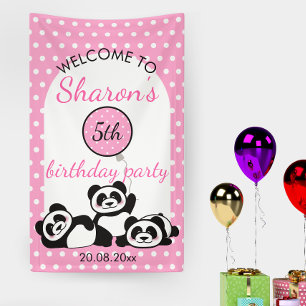 Invitation Panda Polka Dot Anniversaire