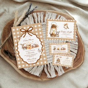 Serviette En Papier Baby shower de bois En vichy