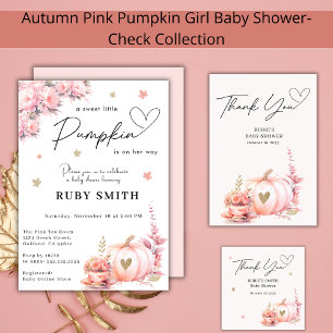 Blush Pink Citrouille Floral Baby shower Livre d'o