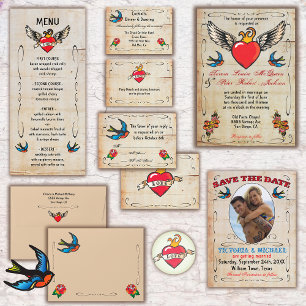 Fabuleux mariage tatouage invitations