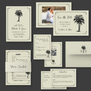 Save The Date Photo vintage Palm simple encadrée