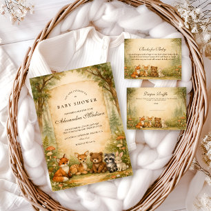 Invitation Baby Shower des amis de la forêt