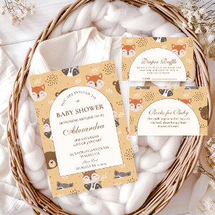 Serviette En Papier Fête Prénatale des Animaux de la Forêt Douillette