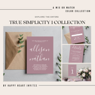 Invitation Véritable Simplicité Camo Vert minimaliste Mariage