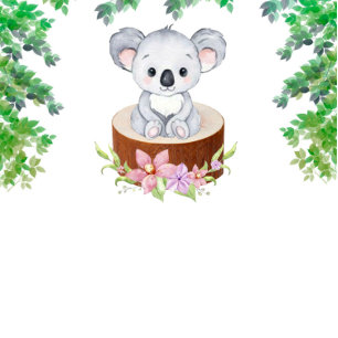 Invitation Adorable Koala ours Baby shower fille
