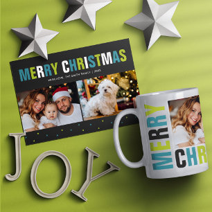 Mug "Joyeux Noël" Gras Lettres et Photos Fêtes