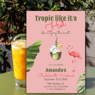 Serviette En Papier Tropical Hot Pink Palm Springs Bachelorette Party