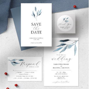 Dusty Blue Wedding Enregistrer La Date Invitations
