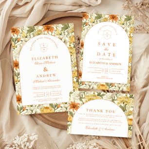 Carte De Remerciements Mariage Floral Vintage Rustique