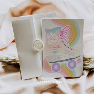 Patinage à rouleaux Invitation fête d'anniversaire