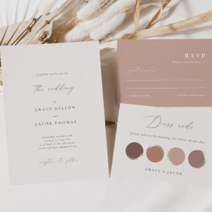 Invitation Élégante Fête des mariées minimaliste de l'ivoire 