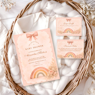 Serviette En Papier Baby Shower Arc-en-Ciel Bohème Pastel Doux