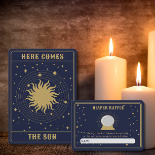 Invitation Voici Le Fils   Baby shower Sun Tarot