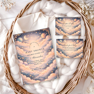 Serviette En Papier Baptême Céleste Nuages Étoiles Bébé