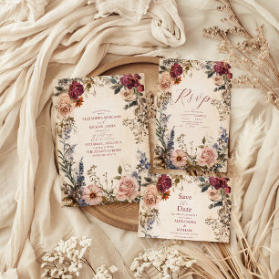 Invitation Mariage classique victorien Royal Floral