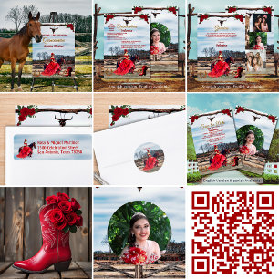 Carte De Remerciements Tarjeta de agradecimiento Rancho con 4 fotos