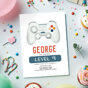 Invitation Garçons Cool Blue Vidéo Anniversaire de enfant