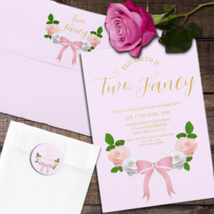 Sticker Rond Deux Fancy Bow Floral Anniversaire