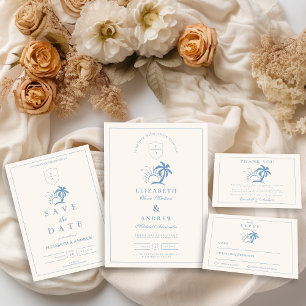 Carte De Remerciements Elégant palmier main Mariage tiré