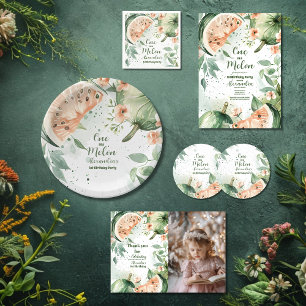 Invitation Un dans une pastèque Melon Aquarelle 1er Anniversa