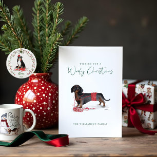 Cartes Pour Fêtes Annuelles Naughty Dog Watercolor Cavalier Spaniel Stocking