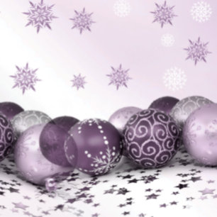 Cartes Pour Fêtes Annuelles Salutation de Noël Pink Purple Ornament Snowflakes