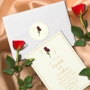 Invitation Mariage Rose d'or ivoire
