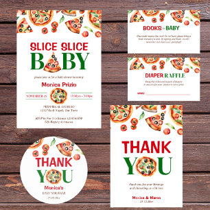 Sticker Rond Baby shower en tranche de  pizza italienne faveur