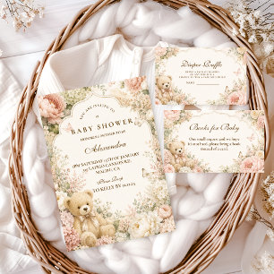 Carte D'accompagnement Tirage de couche pour ours en peluche floral botan